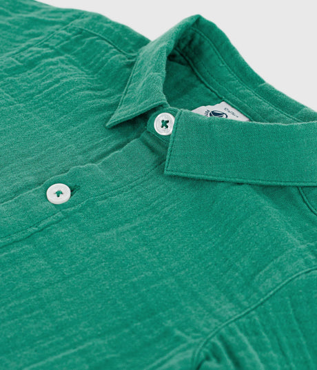 PLAIN, SHORT-SLEEVED COTTON BABY SHIRT