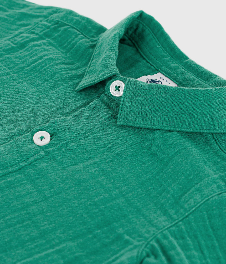 PLAIN, SHORT-SLEEVED COTTON BABY SHIRT