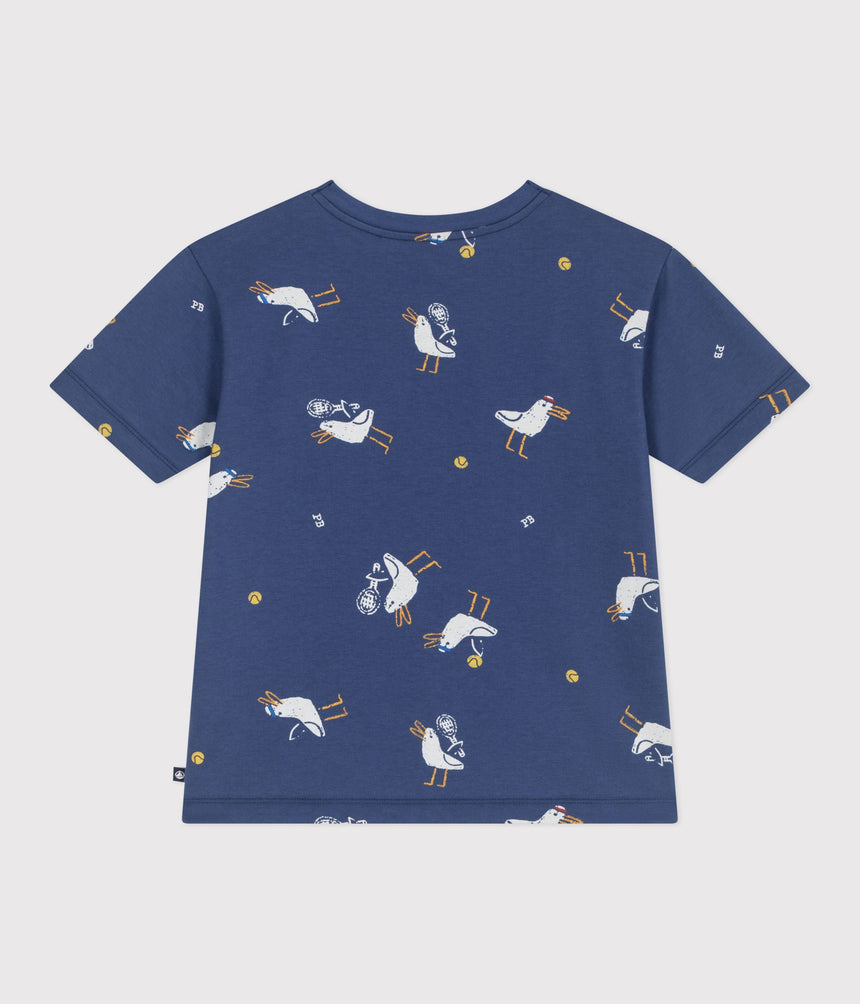 CHILDREN'S SHORT-SLEEVED SEAGULL PRINT COTTON T-SHIRT