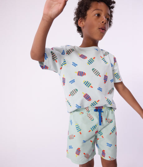 CHILDREN'S SHORT-SLEEVED SEAGULL PRINT COTTON T-SHIRT