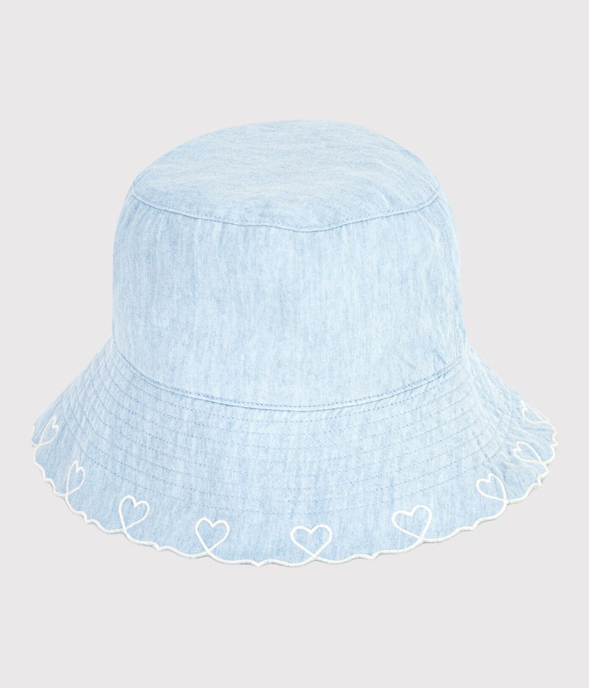 CHILDREN'S CHAMBRAY WIDE-BRIMMED FLOPPY HAT