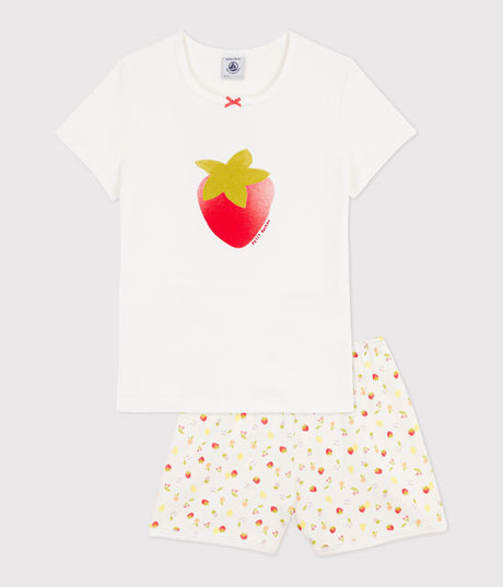 CHILDREN’S SHORT COTTON PYJAMAS PRINTED WITH FRUIT
