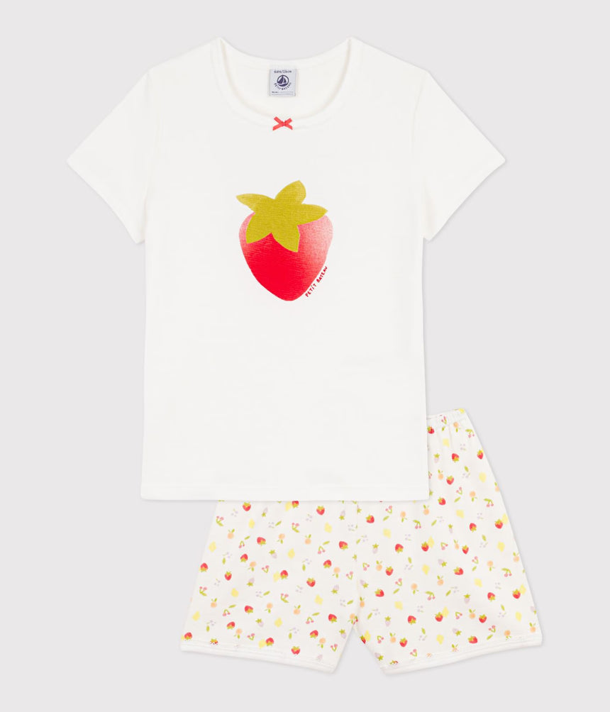 CHILDREN’S SHORT COTTON PYJAMAS PRINTED WITH FRUIT
