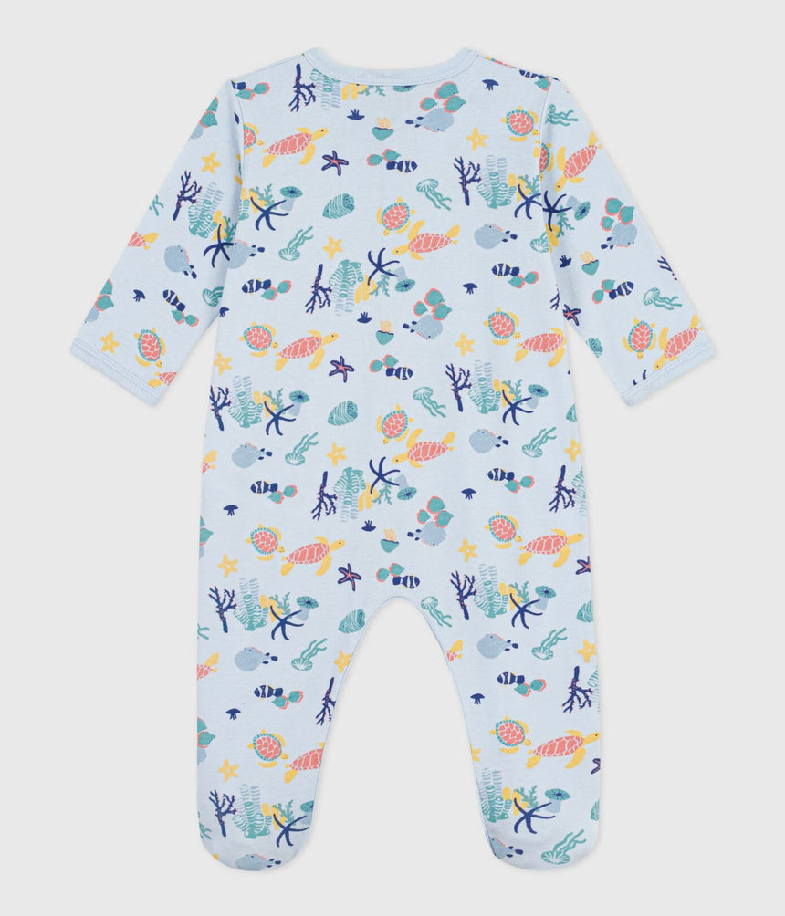 BABIES’ GLOW-IN-THE-DARK MARINE PRINT COTTON PYJAMA SUIT