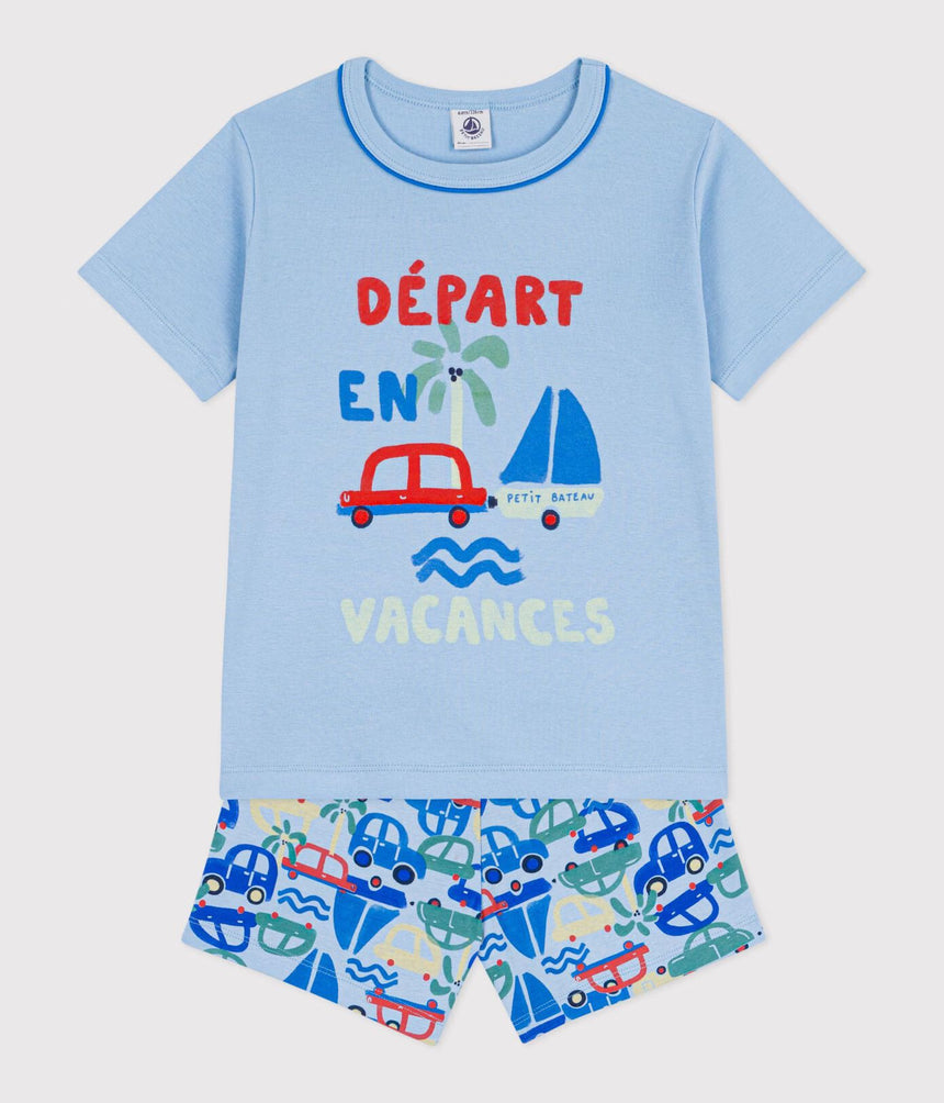 CHILDREN’S SHORT CAR PRINT COTTON PYJAMAS