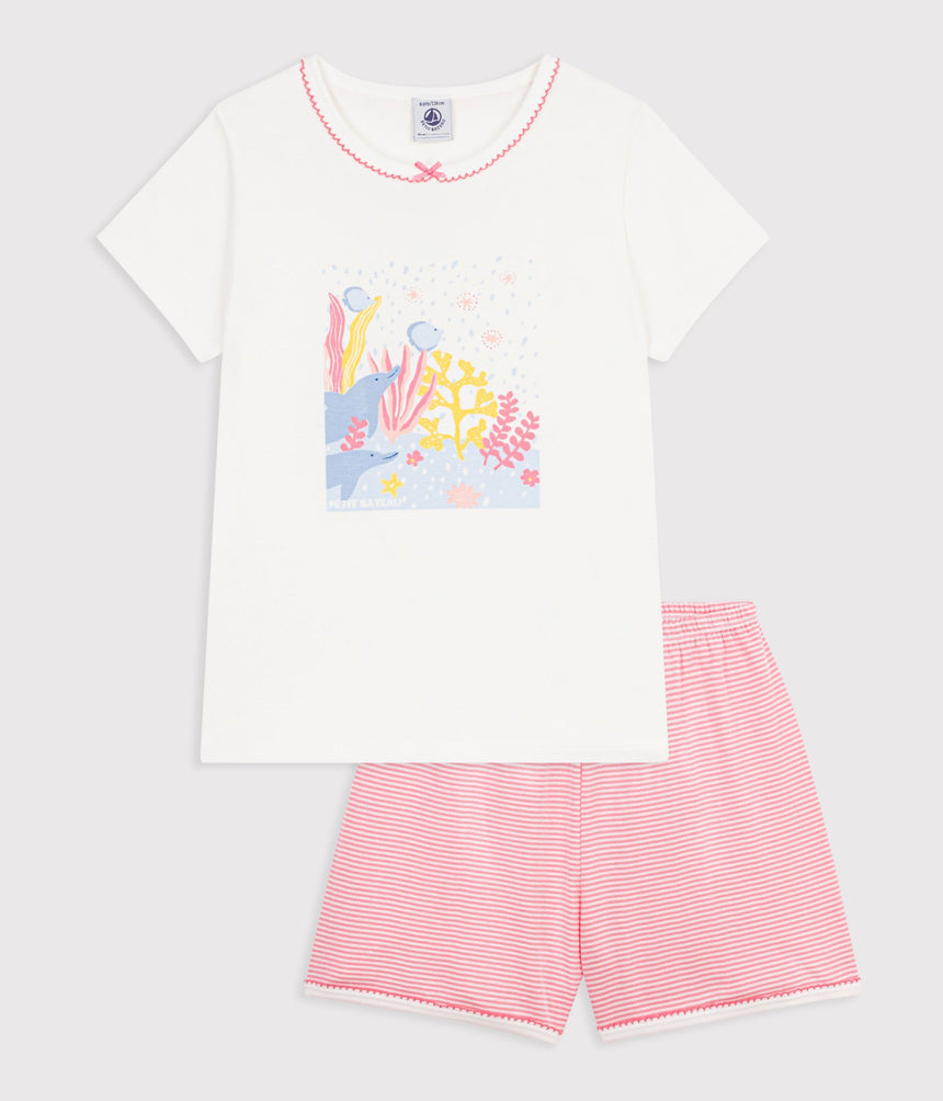 CHILDREN'S SHORT COTTON PYJAMAS WITH AN OCEAN DESIGN