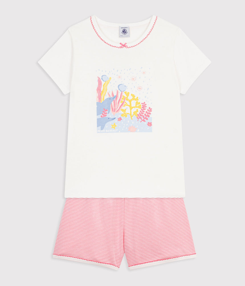 CHILDREN'S SHORT COTTON PYJAMAS WITH AN OCEAN DESIGN