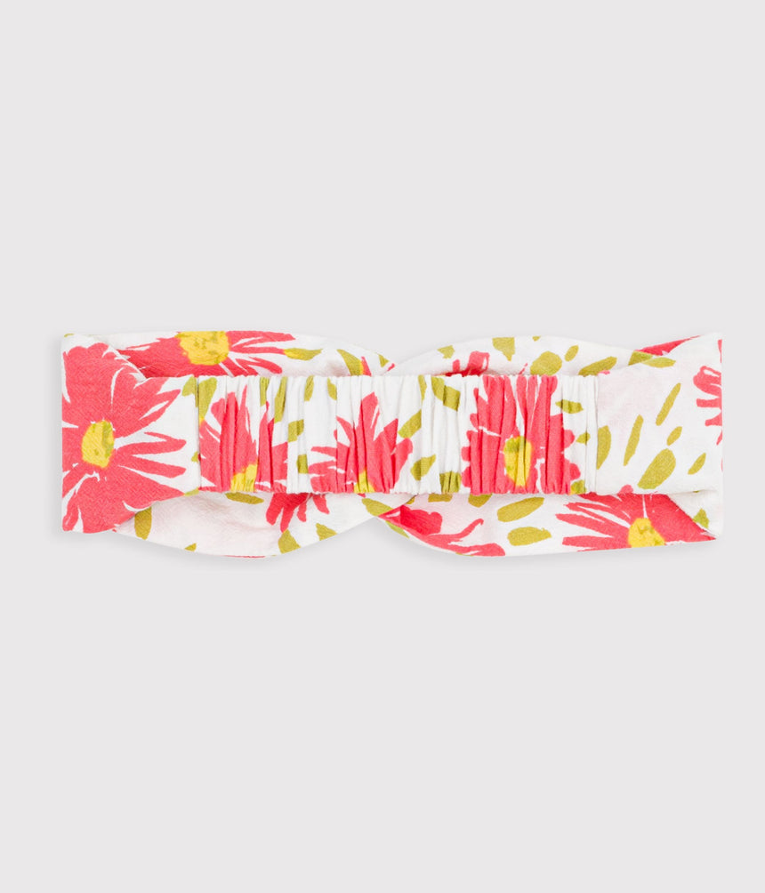 BABY GIRL'S FLORAL PRINT CRÊPE HEADBAND