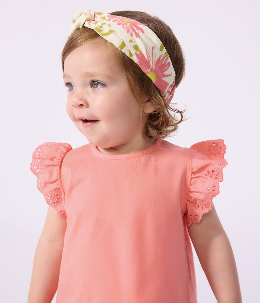 BABY GIRL'S FLORAL PRINT CRÊPE HEADBAND