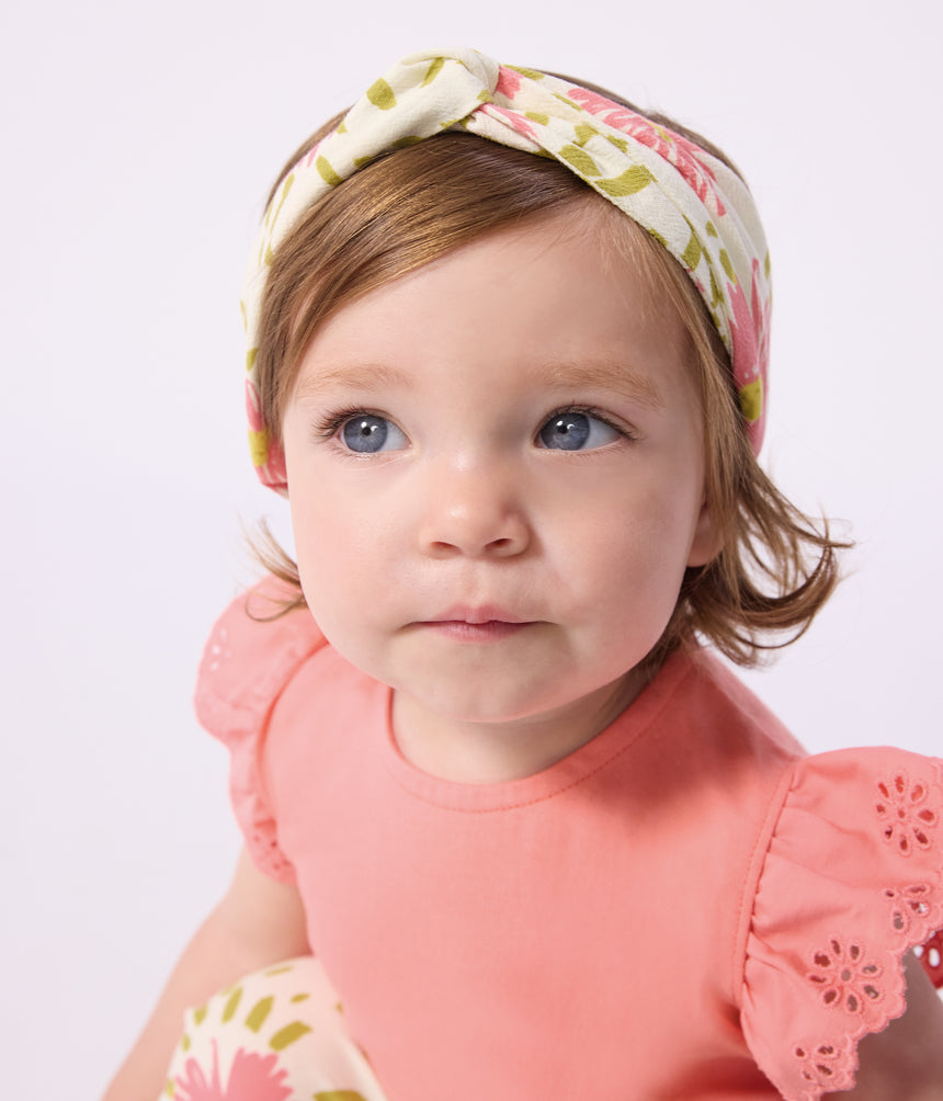 BABY GIRL'S FLORAL PRINT CRÊPE HEADBAND