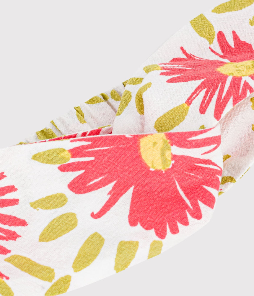 BABY GIRL'S FLORAL PRINT CRÊPE HEADBAND