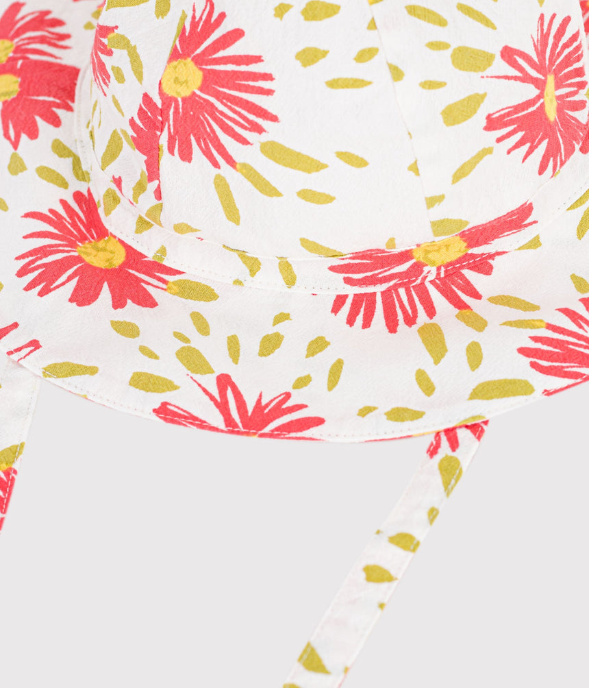 BABY GIRLS' FLORAL PRINT CRÊPE FLOPPY HAT
