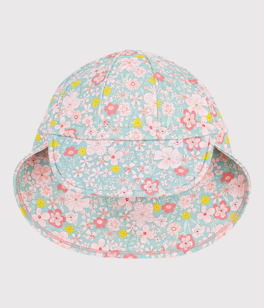 BABIES' UV PROTECTION CAP WITH A FLORAL PRINT