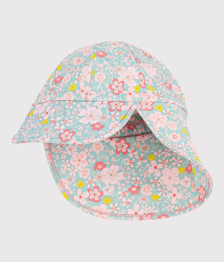 BABIES' UV PROTECTION CAP WITH A FLORAL PRINT