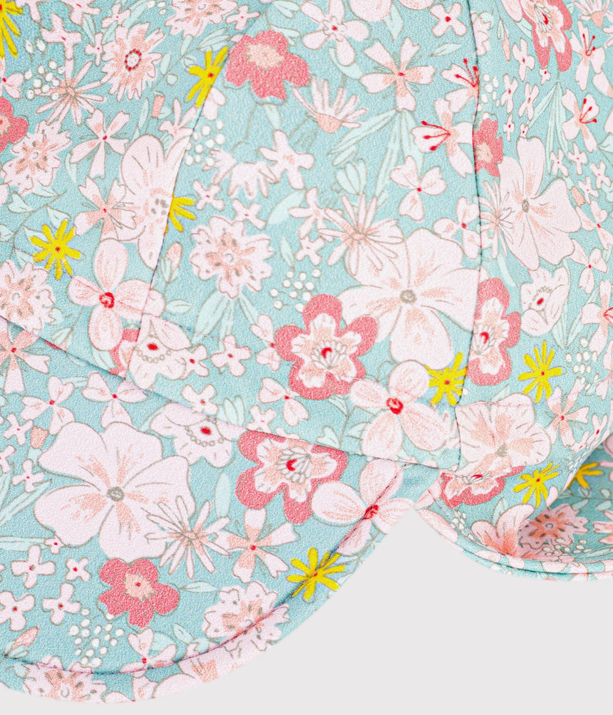 BABIES' UV PROTECTION CAP WITH A FLORAL PRINT