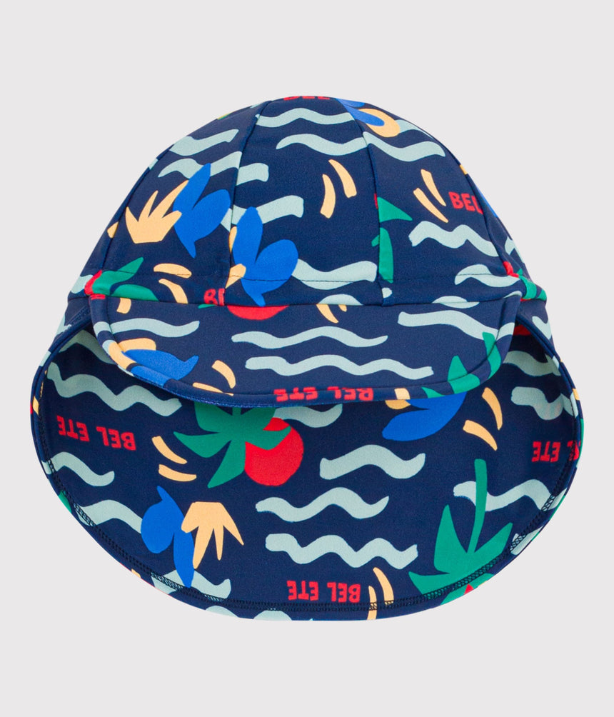 BABIES' UV PROTECTION WAVE PRINT CAP