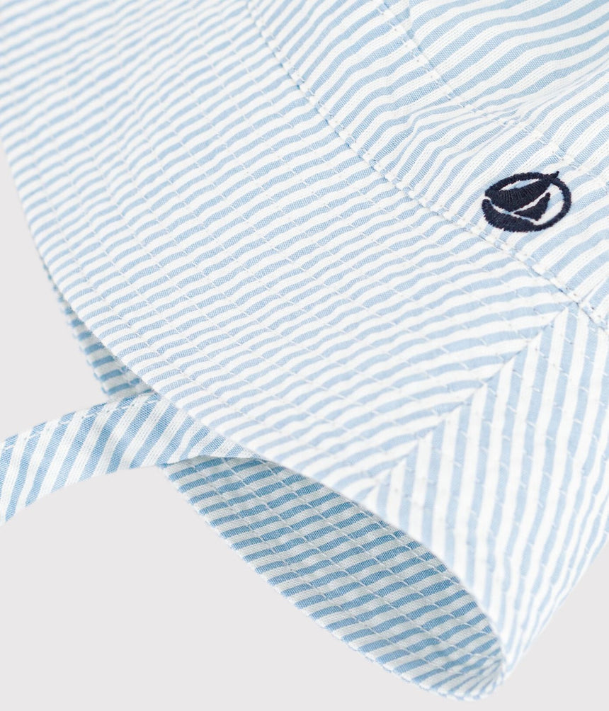 BABIES’ SEERSUCKER SUN HAT WITH TIES