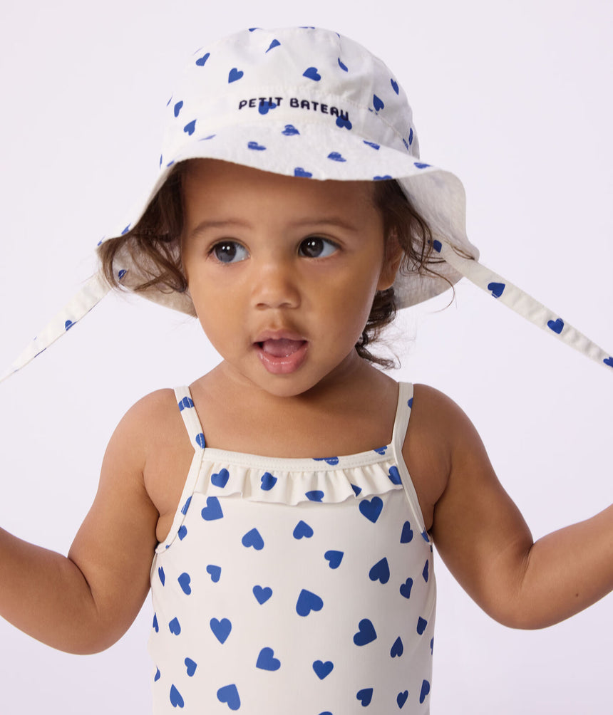 BABIES’ CUTE TWILL SUN HAT WITH TIES