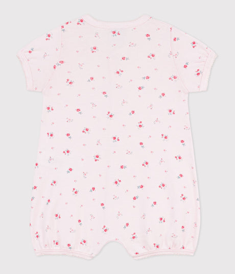 BABIES’ SHORT FLORAL COTTON JUMPSUIT
