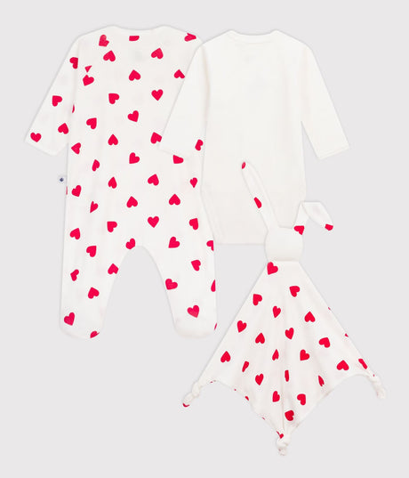 NEWBORN BABIES' HEART-PRINT COTTON GIFT BOX