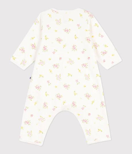 BABIES' FOOTLESS FLORAL-PRINT COTTON BODYJAMAS