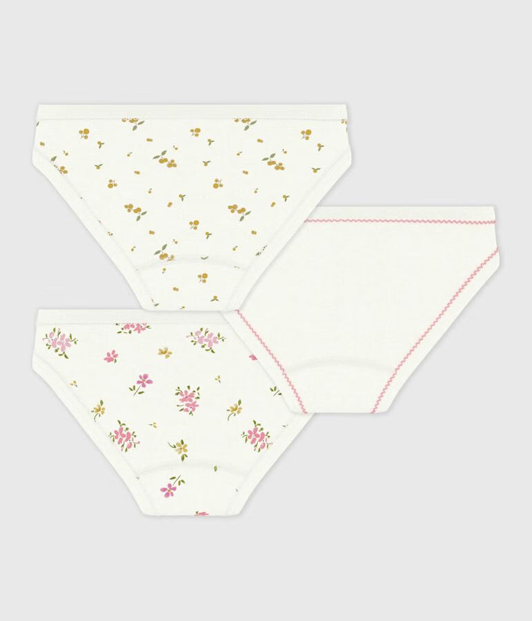 PACK OF CHILDREN'S FLOWER-PRINT COTTON PANTS