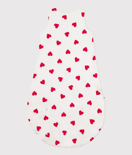 BABIES' 1 TOG HEART-PATTERNED COTTON SLEEPING BAG