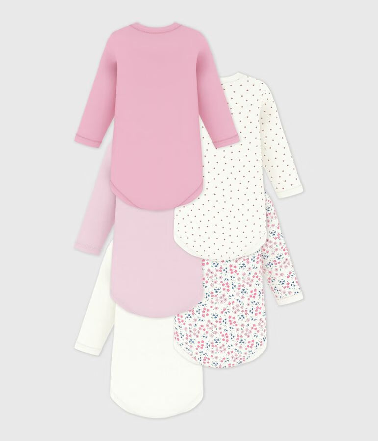 PACK OF BABIES’ LONG-SLEEVED FLORAL-PRINT COTTON BODIES