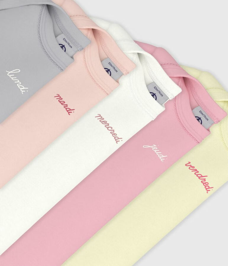 PACK OF BABIES' SHORT-SLEEVED PLAIN COTTON BODIES