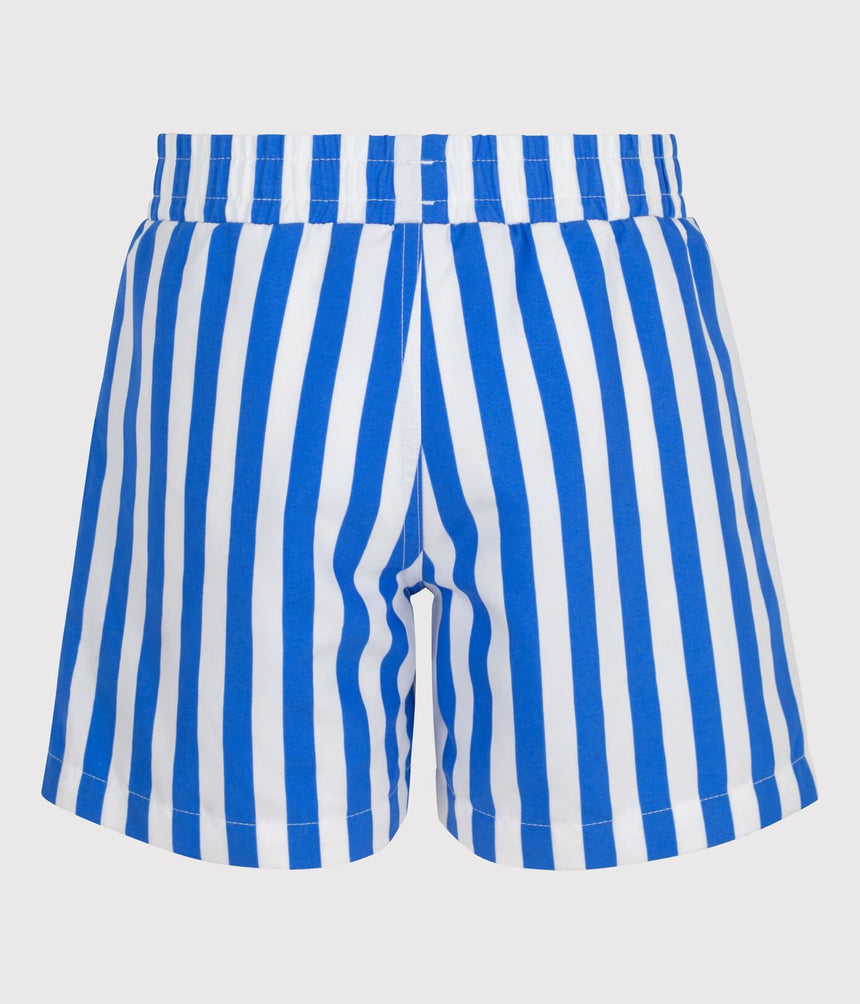 CHILDREN'S STRIPED COTTON SWIM SHORTS