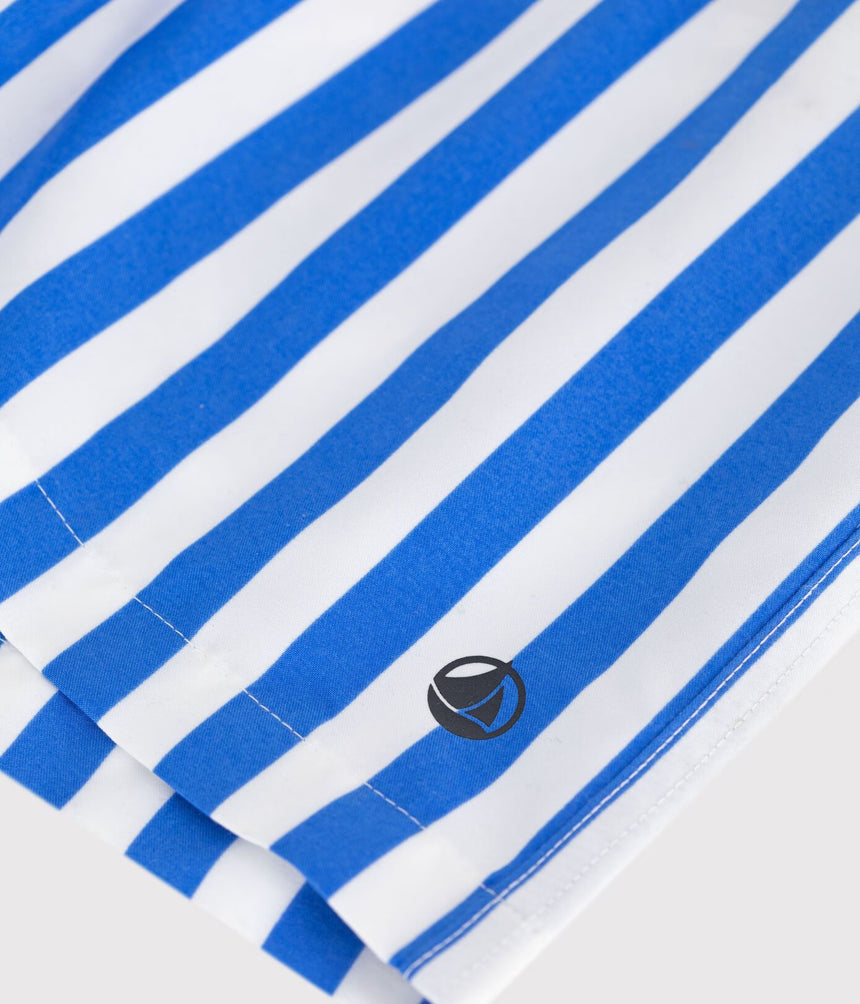CHILDREN'S STRIPED COTTON SWIM SHORTS