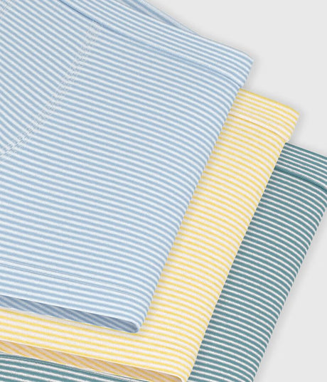 PACK OF CHILDREN'S STRIPY COTTON BOXERS WITH COVERED WAISTBANDS