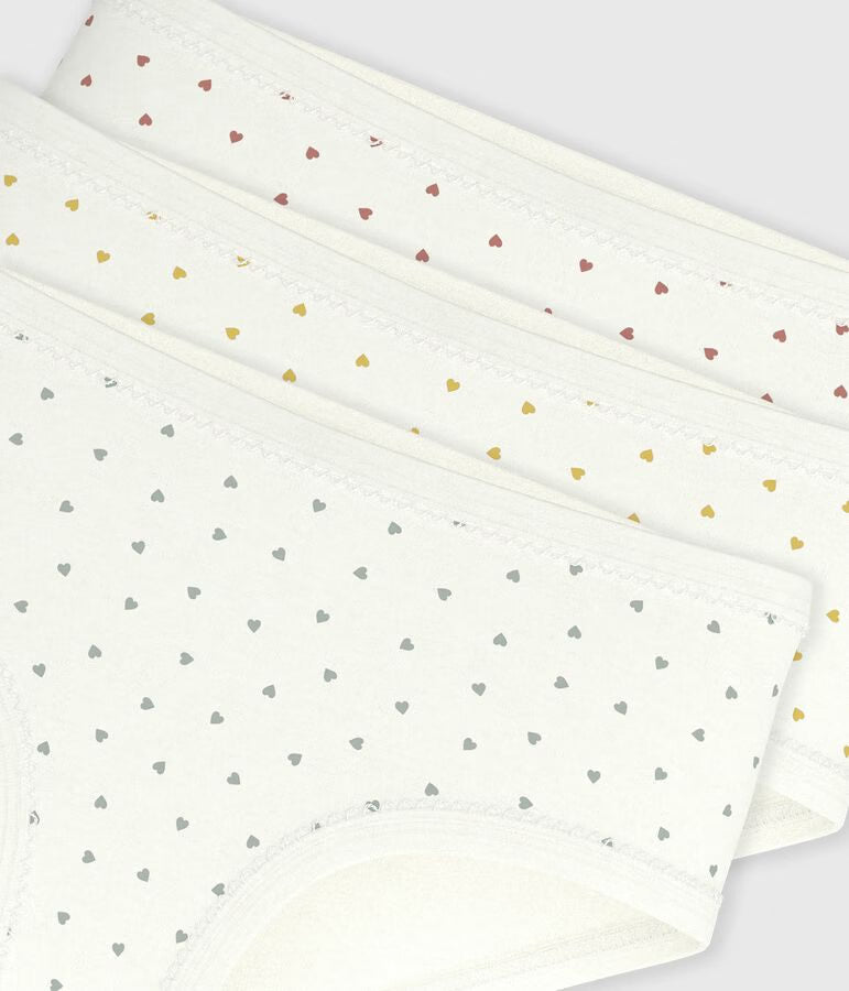 PACK OF CHILDREN’S HIGH-WAISTED HEART-PRINT COTTON PANTS