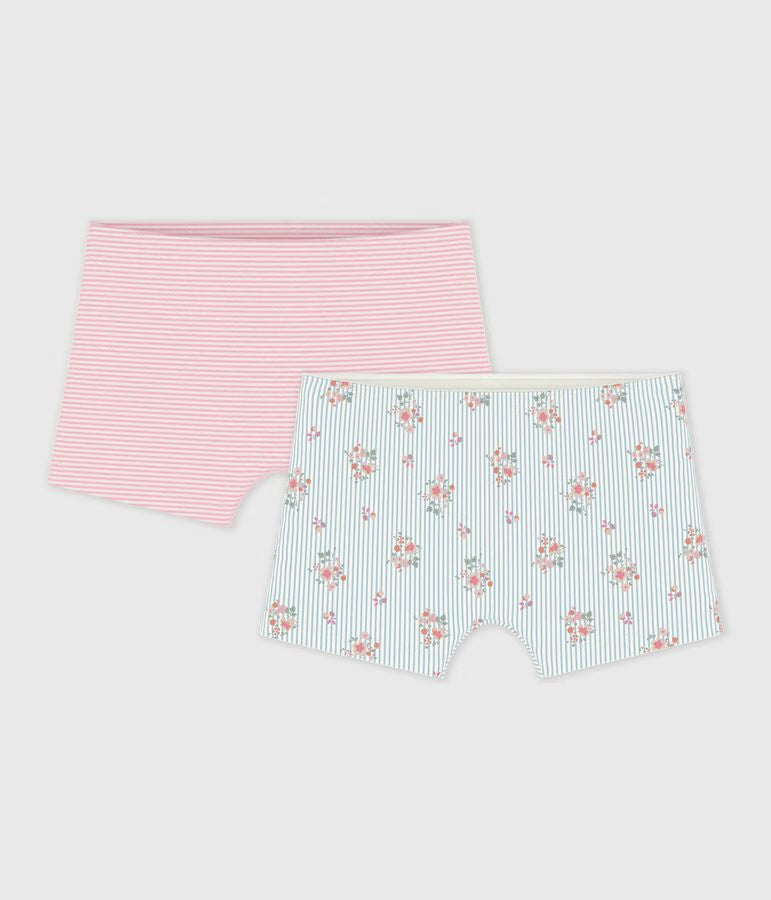 PACK OF FLORAL-PRINT LONG COTTON SHORTIES FOR CHILDREN
