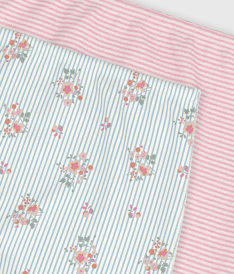 PACK OF FLORAL-PRINT LONG COTTON SHORTIES FOR CHILDREN