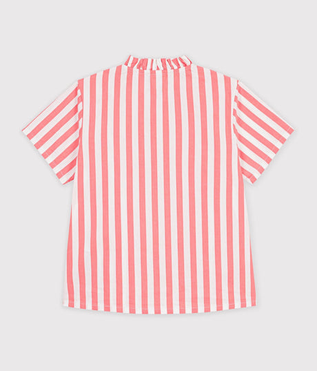 CHILDREN'S SHORT-SLEEVED STRIPED COTTON BLOUSE