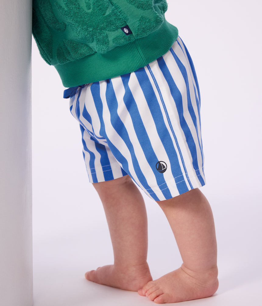 BABIES' STRIPY SWIM SHORTS