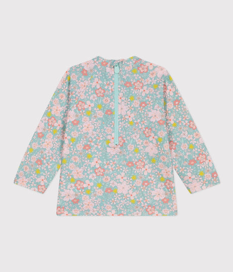 BABIES' FLOWER PRINT UV PROTECTION T-SHIRT