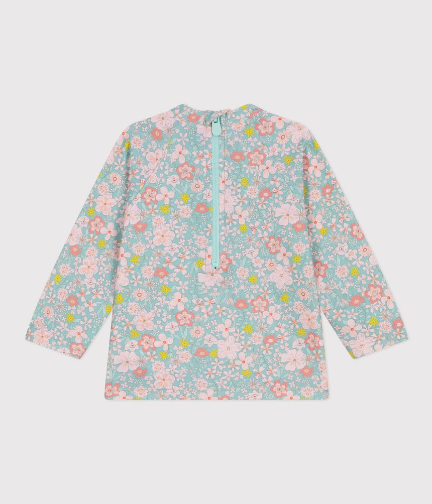 BABIES' FLOWER PRINT UV PROTECTION T-SHIRT
