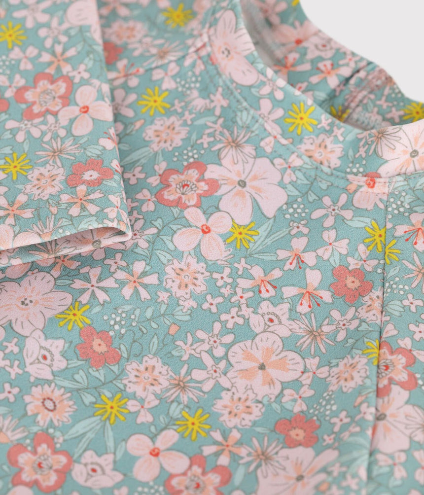 BABIES' FLOWER PRINT UV PROTECTION T-SHIRT