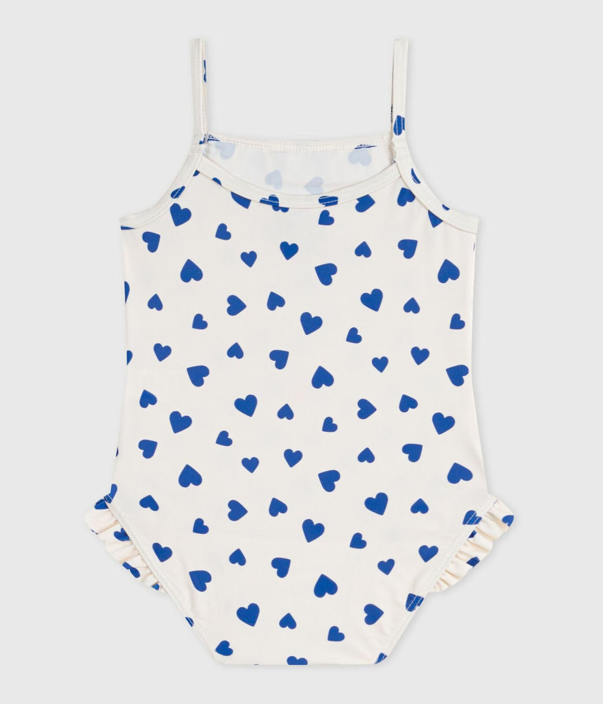 BABIES' ONE-PIECE HEART PRINT RUFFLED SWIMSUIT
