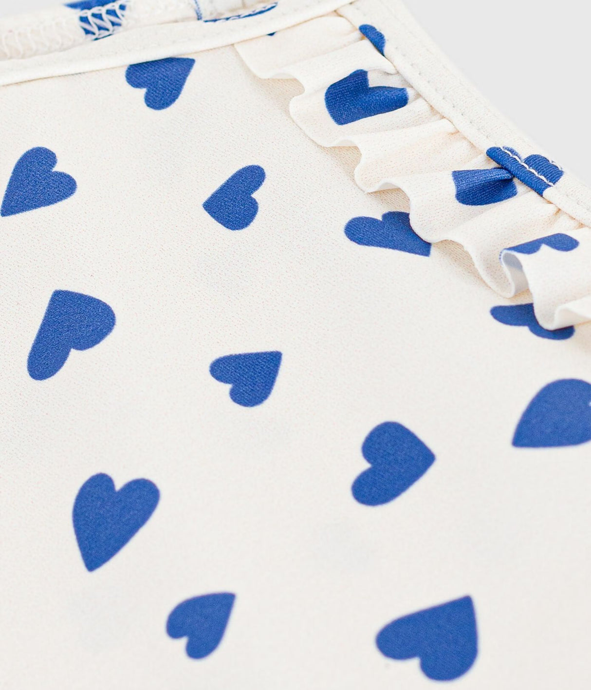 BABIES' ONE-PIECE HEART PRINT RUFFLED SWIMSUIT