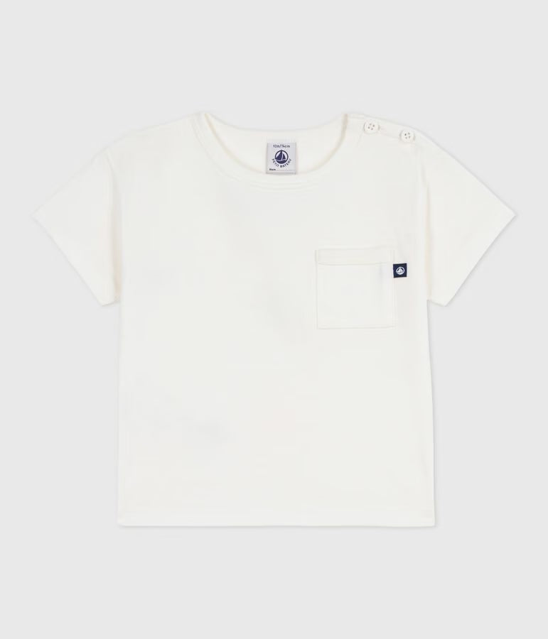 BABIES' SHORT-SLEEVED PLAIN COTTON T-SHIRT