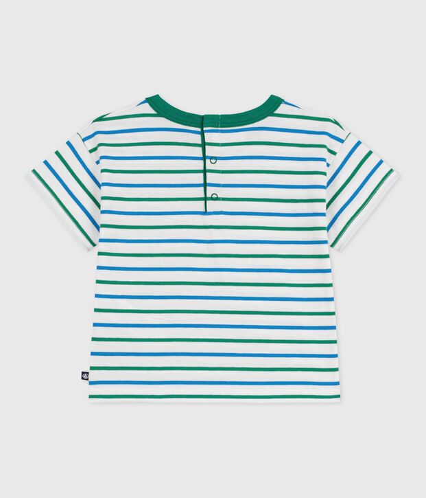 BABIES' SHORT-SLEEVED STRIPY COTTON T-SHIRT