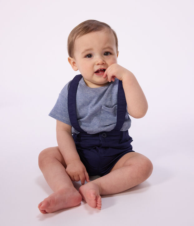 BABIES' SHORT-SLEEVED STRIPY COTTON T-SHIRT