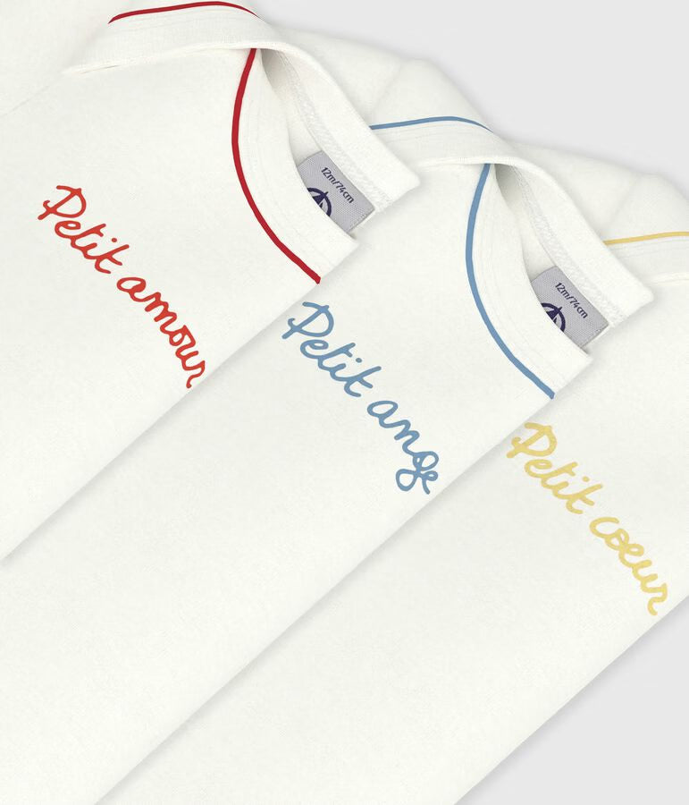 PACK OF BABIES' SHORT-SLEEVED PLAIN COTTON BODIES