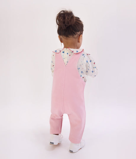 BABIES' LONG-LEG DUNGAREES IN PLAIN COTTON