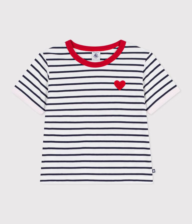 CHILDREN’S SHORT-SLEEVED STRIPY COTTON T-SHIRT