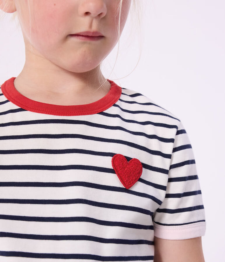 CHILDREN’S SHORT-SLEEVED STRIPY COTTON T-SHIRT
