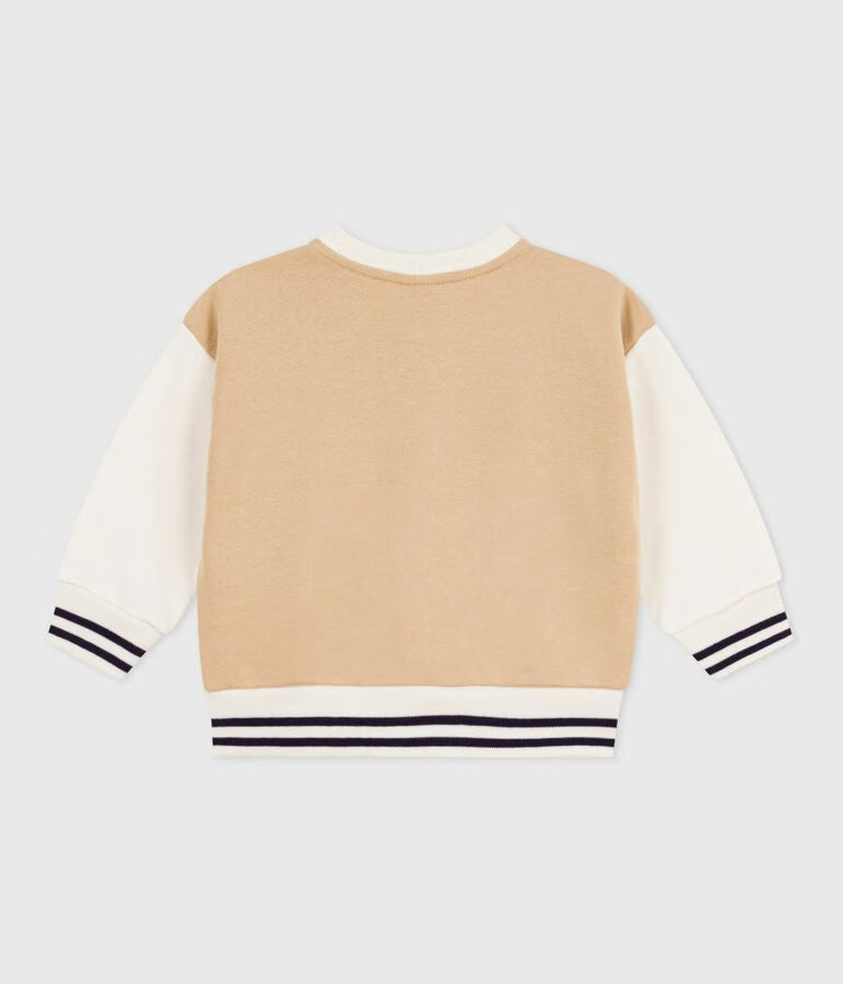 BABIES’ VARSITY-STYLE JACKET IN COLOURBLOCK COTTON WITH A BADGE